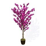 Yapay Ağaç Bahardalı Ağacı Mor Japon Kiraz Çiçeği Sakura Çiçeği 127x70cm Siyah Plastik Saksılı