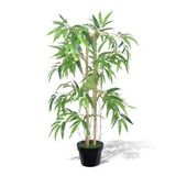 Yapay Ağaç Bambu Ağacı 2 Gövdeli Çalılı 90x70cm Siyah Plastik Saksılı