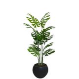 Yapay Ağaç Monstera Deve Tabanı Ağacı 180 cm 16 Yaprak küre saksı svm.1030