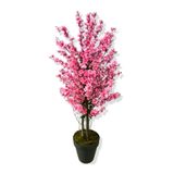 Yapay Ağaç Pembe Bahar Dalı 160 Cm Siyah Saksı