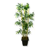 Yapay Bambu Ağaç 110 Cm 5 Bambulu Siyah Saksı