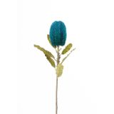 Yapay Banksia Çiçek Dal Mavi 65cm