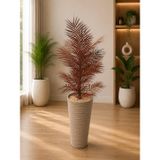Yapay Bordo Areka Palmiyesi Saksılı Dekoratif Salon Bitkisi 140 cm