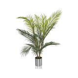 Yapay Çiçek Areka Ağacı Palmiye Ağacı Bambu Saplı Gümüş Saksılı S