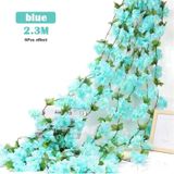 Yapay Çiçek Bahar Dalı Sarmaşık Japon Kiraz Çiçekli 230 Cm 18 Çiçekli 1.kalite Dolanabilen Model - Mavi