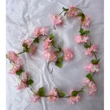 Yapay Çiçek Bahar Dalı Sarmaşık Japon Kiraz Çiçekli 230 Cm 18 Çiçekli 1.kalite Dolanabilen Model - Pembe