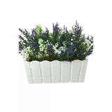 Yapay Çiçek Beyaz Balkon Saksıda Küpeşte Askılı Lavanta Ve Cipso Çiçeği 50Cm Vitrin
