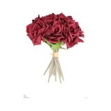 Yapay Çiçek Deposu 10lu Lüx Gul Demeti 25 Cm Bordo