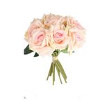 Yapay Çiçek Deposu 10lu Lüx Gul Demeti 25 Cm Pudra Pembe
