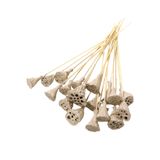 Yapay Çiçek Deposu 20 Adet Bambu Şiş Saplı Mini Lotus Çiçeği Plant Kum Rengi (Gerçek Lotus)