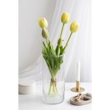 Yapay Çiçek Deposu Gerçek Dokulu Lüx 5 Dallı Coquette Tulipa Lale Buketi Sarı