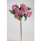 Yapay Çiçek Deposu Lux 7li Salkım Gül Dalı 48 cm Gül Kurusu