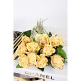Yapay Çiçek Deposu Yapay 10lu Kadife Gül Dalı 50 cm Sarı