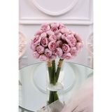 Yapay Çiçek Deposu Yapay 27li Mini Kafa Erengül Demeti 30 cm Pembe