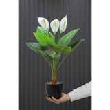 Yapay Çiçek Deposu Yapay Ağaç Çiçekli Spatifilyum Bitkisi 70 cm(9 Yaprakli-3 Çiçekli)