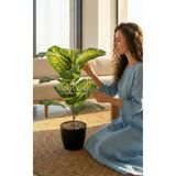 Yapay Çiçek Deposu Yapay Bitki 15 Yapraklı Green Aura 60 cm Yeşil