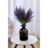 Yapay Çiçek Deposu Yapay Bitki 7 Dallı Lavandin Bitki Demeti 35 cm Mor