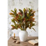 Yapay Çiçek Deposu Yapay Bitki Modern Botanik Kraton Bitkisi 40 cm Yeşil-Turuncu