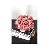 Yapay Çiçek Deposu Yapay Çiçek 10 Dal Lüx İncili Gül Rosa Lucieae 40 Cm Gülkurusu