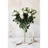Yapay Çiçek Deposu Yapay Çiçek 19'lu Giz Tomur Gül Dalı 60 cm Beyaz