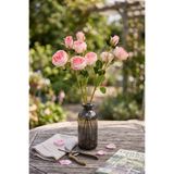 Yapay Çiçek Deposu Yapay Çiçek 3 Çiçekli Narin Gül Dalı 60 cm Pembe