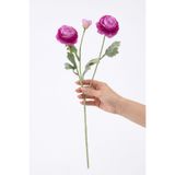 Yapay Çiçek Deposu Yapay Çiçek 3lü Şakayık Ranunculus Dalı 50 cm Lila