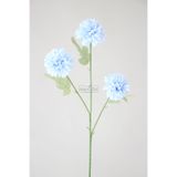 Yapay Çiçek Deposu Yapay Çiçek 3lü Top Karanfil Dalı 62 cm Buz Mavisi