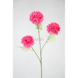 Yapay Çiçek Deposu Yapay Çiçek 3lü Top Karanfil Dalı 62 cm Fuşya