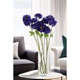 Yapay Çiçek Deposu Yapay Çiçek 4 Çiçekli İzlanda Gülü 80 cm Lacivert YCD-310