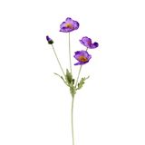 Yapay Çiçek Deposu Yapay Çiçek 4lü Gelincik Dalı 60 cm Mor