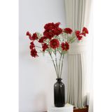 Yapay Çiçek Deposu Yapay Çiçek 5 Çiçekli iskandinav Papatya Dalı 80 cm Kırmızı YCD-311