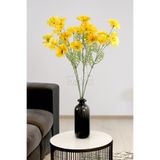 Yapay Çiçek Deposu Yapay Çiçek 5 Çiçekli iskandinav Papatya Dalı 80 cm Sarı YCD-311