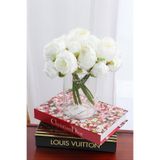 Yapay Çiçek Deposu Yapay Çiçek 6lı ipek Peony Şakayık Gül Demeti 25 cm Beyaz