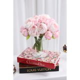 Yapay Çiçek Deposu Yapay Çiçek 6lı ipek Peony Şakayık Gül Demeti 25 cm Pudra Pembe