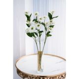 Yapay Çiçek Deposu Yapay Çiçek 6lı Taçlı Kır Çiçeği 75 cm Beyaz