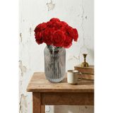 Yapay Çiçek Deposu Yapay Çiçek 7li Çay Gülü Demeti 30 cm Kırmızı