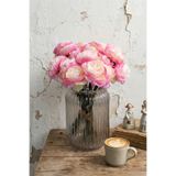 Yapay Çiçek Deposu Yapay Çiçek 7li Çay Gülü Demeti 30 cm Pembe-Somon