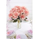 Yapay Çiçek Deposu Yapay Çiçek 7li Dahlia Demeti 33 cm Pastel Pudra