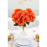 Yapay Çiçek Deposu Yapay Çiçek 7li Dahlia Demeti 33 cm Turuncu