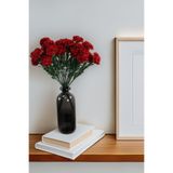 Yapay Çiçek Deposu Yapay Çiçek 7li Karanfil Çiçeği Demeti 40 cm Kırmızı