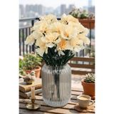 Yapay Çiçek Deposu Yapay Çiçek 7li Karanfil Çiçeği Demeti 40 cm Pastel Sarı