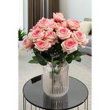 Yapay Çiçek Deposu Yapay Çiçek 9'lu Bağdat Gülü Demeti 42 cm Ebruli