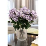Yapay Çiçek Deposu Yapay Çiçek 9'lu Bağdat Gülü Demeti 42 cm Lila