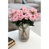 Yapay Çiçek Deposu Yapay Çiçek 9'lu Bağdat Gülü Demeti 42 cm Toz Pembe