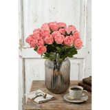 Yapay Çiçek Deposu Yapay Çiçek 9'lu Kibar Lüx Gonca Gül Dalı Demeti 35 cm Pembe