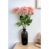 Yapay Çiçek Deposu Yapay Çiçek Lüx Goncalı Zinnia Dalı 60 cm Somon-Pembe