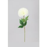 Yapay Çiçek Deposu Yapay Çiçek Lüx Top Kasımpatı Dalı 60 Cm Beyaz