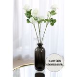 Yapay Çiçek Deposu Yapay Çiçek Pastel 3 Adet Çöl Gülü 60 cm Beyaz