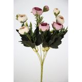 Yapay Çiçek Deposu Yapay Çiçek Pastel Şakayık Gül Demeti 30cm Krem-pembe