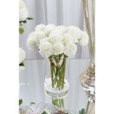 Yapay Çiçek Deposu Yapay Çiçek Top Krizantem 7li Mini Kartopu Demeti 28 cm Beyaz